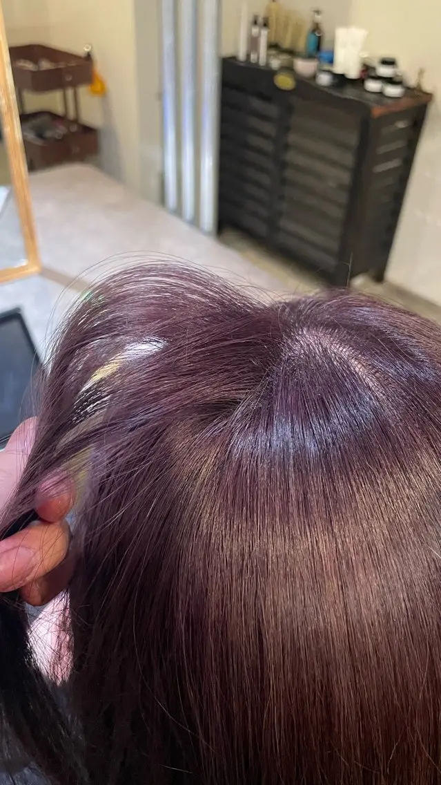 ミディアム カラー ヘアアレンジ Heath 姪浜 ⌇フタバのヘアスタイル