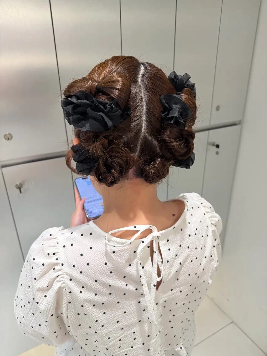 ヘアアレンジ 結婚式・ブライダル ヘアセット ヘアセット🎀耳つぼ 👂💎MONAMIのヘアスタイル