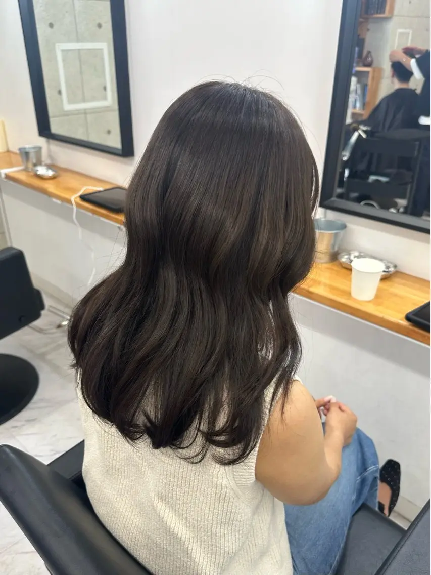 ロング カラー カット ヘアカラー トリートメント ヘアセット🎀透明感 カラーHiROEのヘアスタイル
