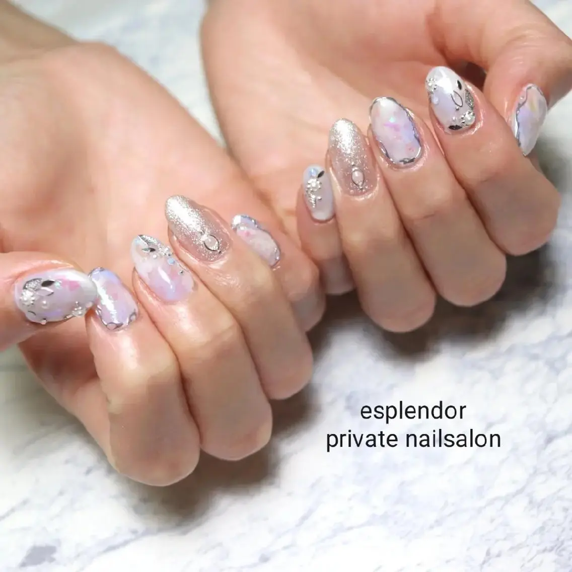 ネイル ニュアンスネイル ブライダルネイル esplendor  小野寺のネイルデザイン