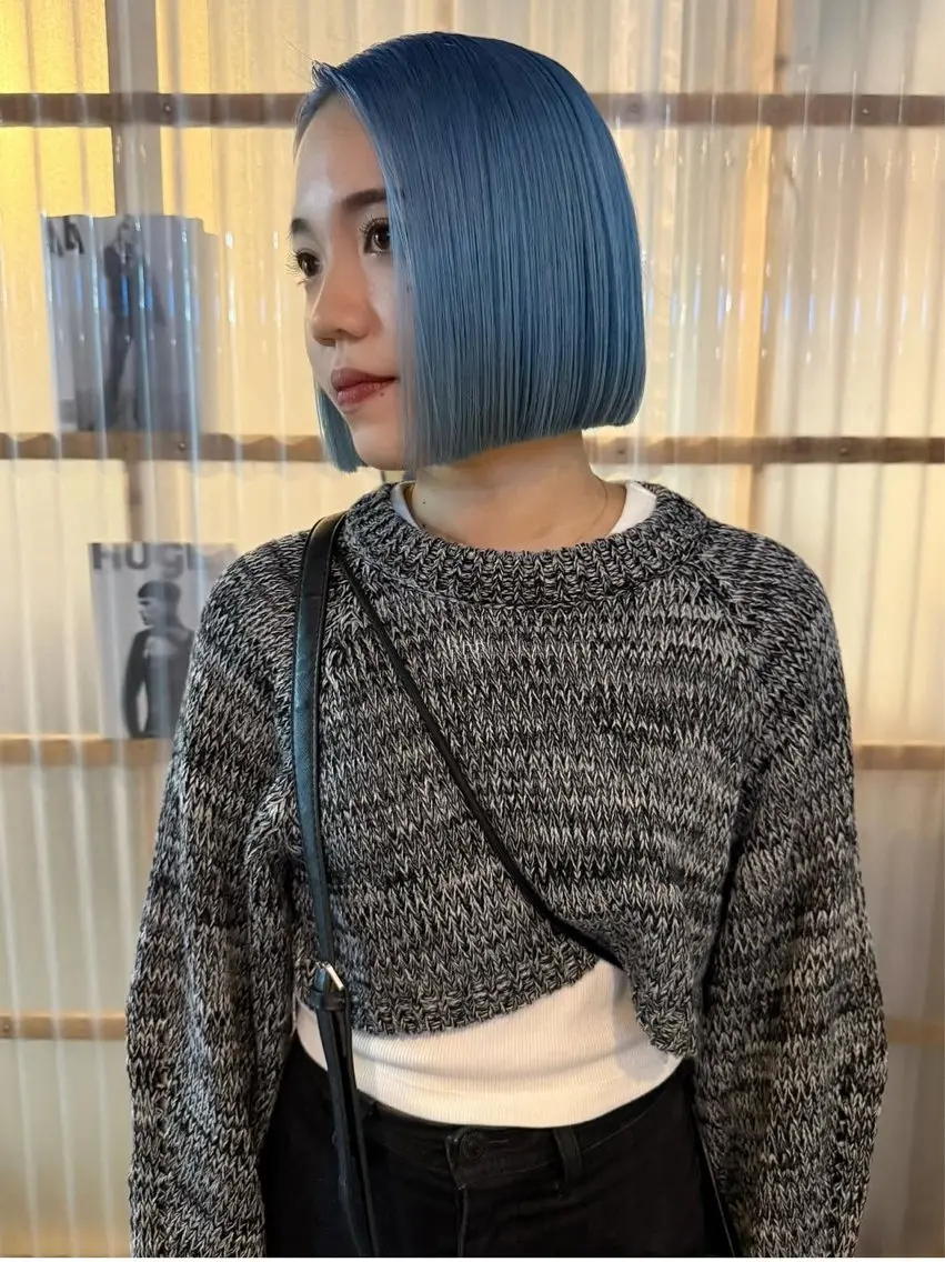 ショート カラー 黒髪 ブリーチ デザインカラー ダブルカラー ハイライトカラー カット パーマ トリートメント PARKiiiNG 大阪心斎橋/ブリーチのヘアスタイル