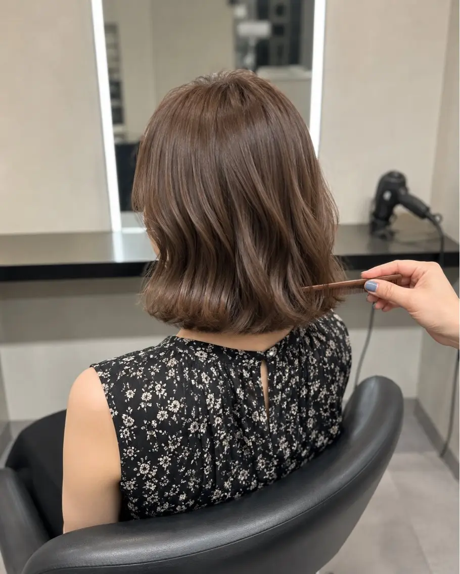 ミディアム カラー ブラウンカラー トリートメント 🌈ウルトワ水素 髪質改善naru🌈のヘアスタイル