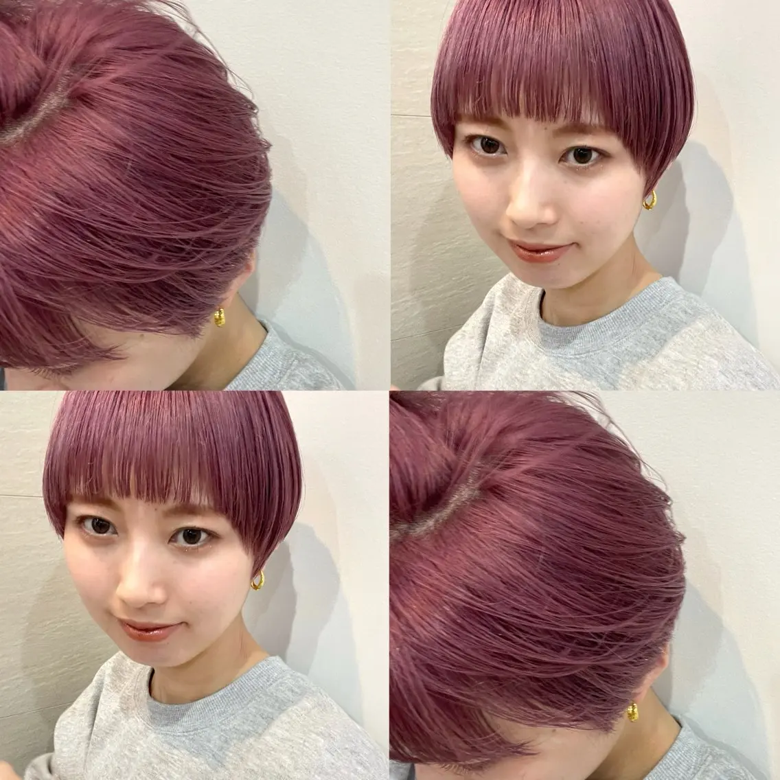 ショート カラー ラベンダーカラー ピンクカラー ピンクラベンダー 顔まわり🥨レイヤー /透明感/水口舞奈のヘアスタイル