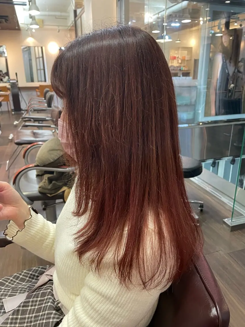 ロング カラー ピンクカラー 顔周りカット レイヤーカット 💜ヘアー/ネイル /NARUKA💜のネイルデザイン