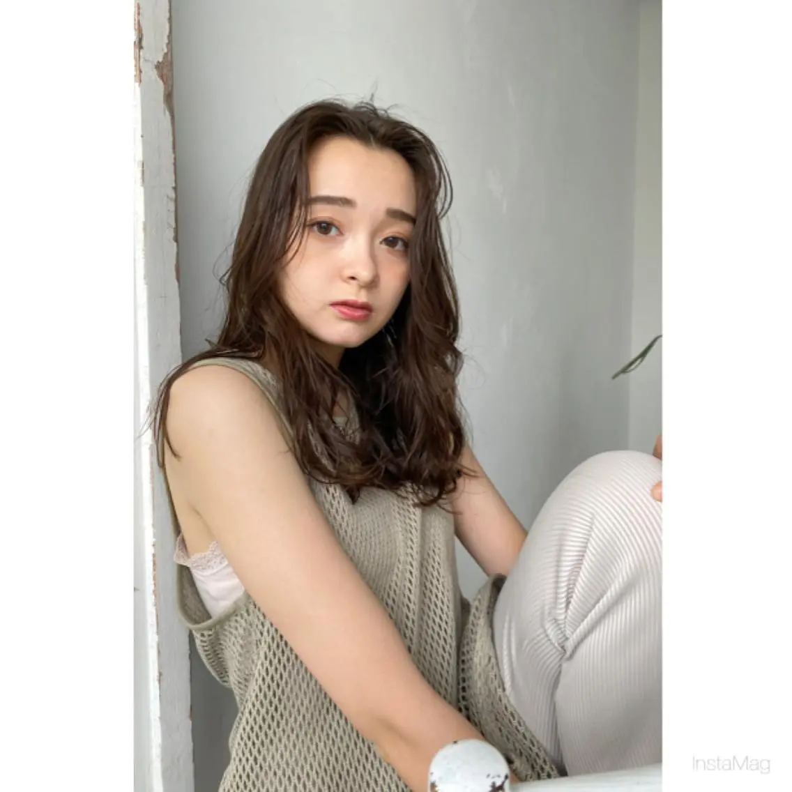 セミロング カラー カット ヘアカラー 岩間 香純のヘアスタイル