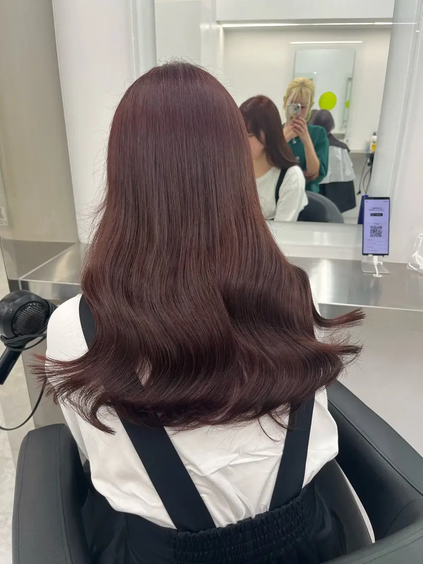 ロング カット ヘアカラー トリートメント ヘアセット 🍒韓国暖色ヘア NO.1🍒🪽のヘアスタイル
