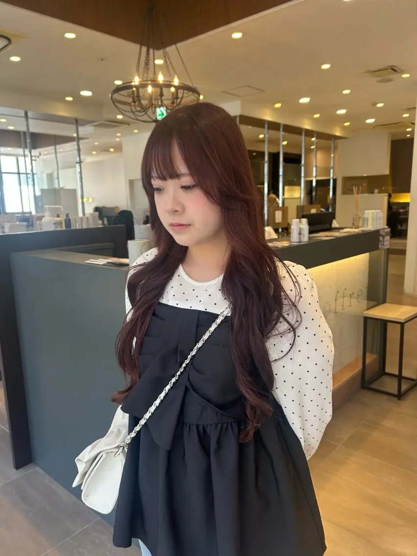 ロング ピンクブラウン カット ヘアカラー トリートメント 🕯透明感カラー/ 似合わせレイヤー🎀のヘアスタイル