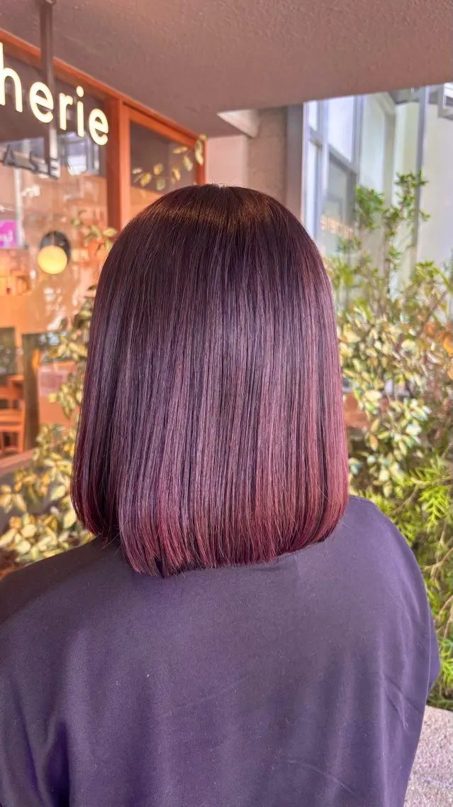 ミディアム カラー ブラウンカラー トリートメント カット ヘアカラー トリートメント ヘッドスパ 草津駅前/本日空き 有/岩本遥加のヘアスタイル