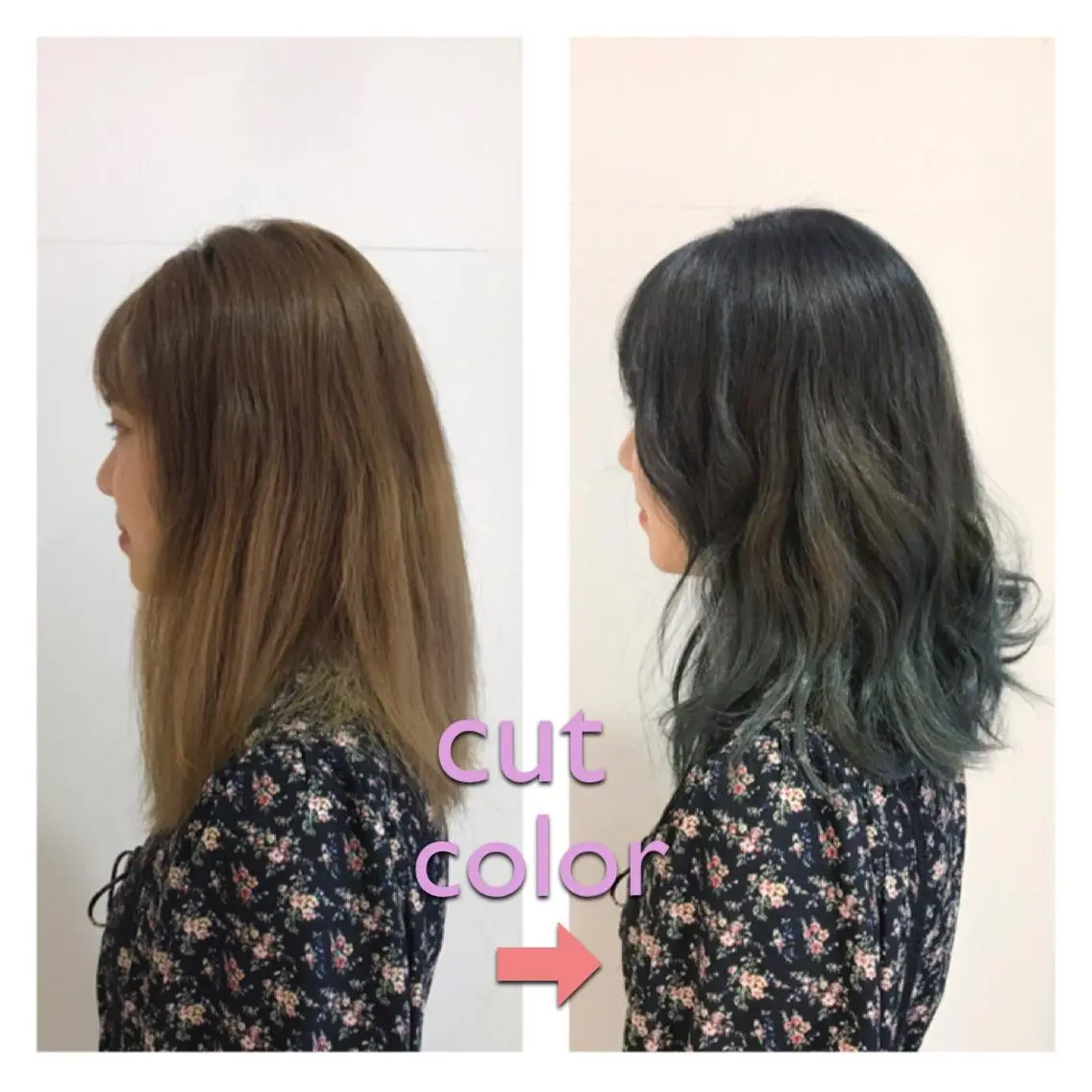セミロング カラー 木川 愛子のヘアスタイル