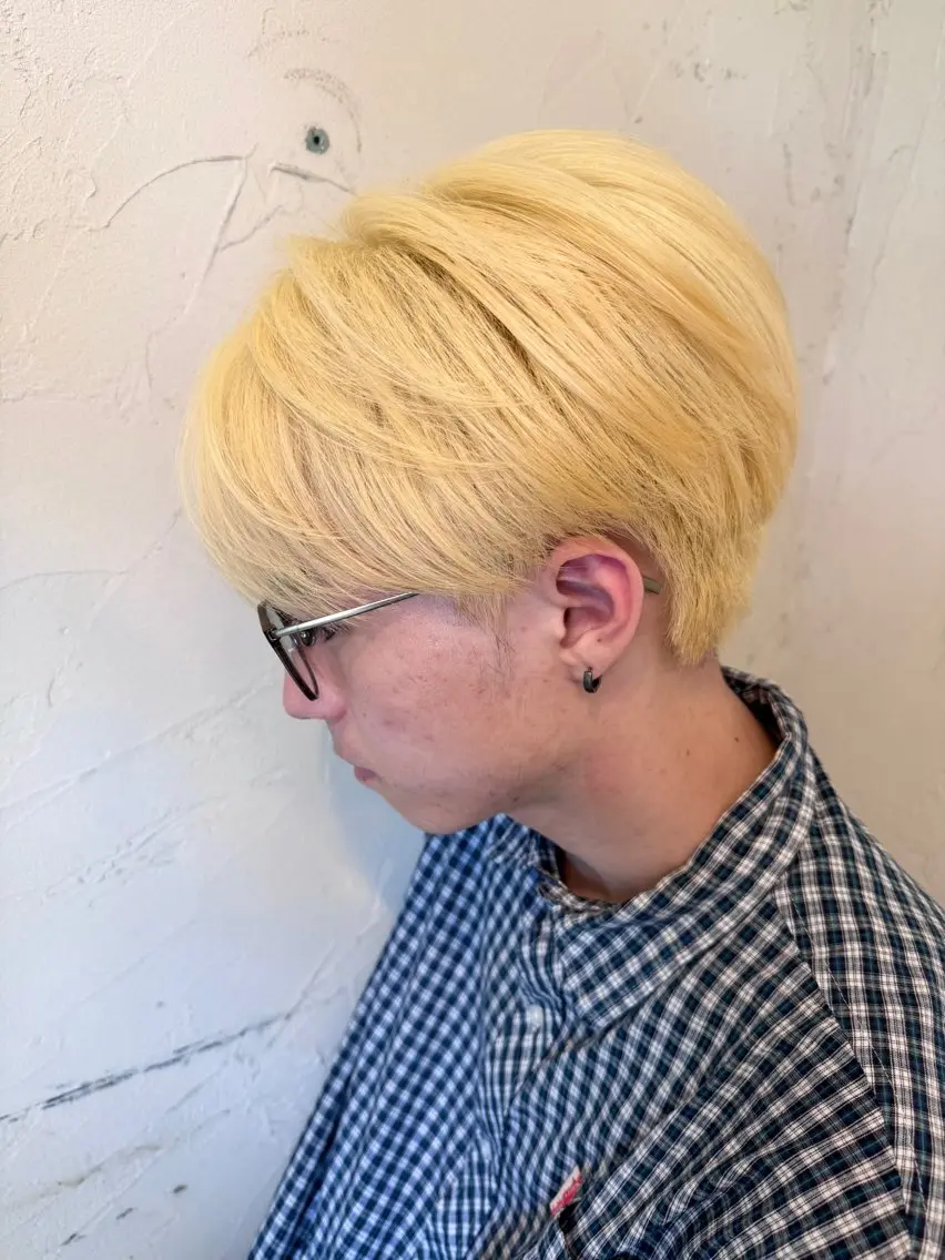 ショート カラー メンズ 抜きっぱなしブロンド ブロンド カット ヘアカラー メンズ特化/パーマ指 名No.1/百瀬太郎のヘアスタイル