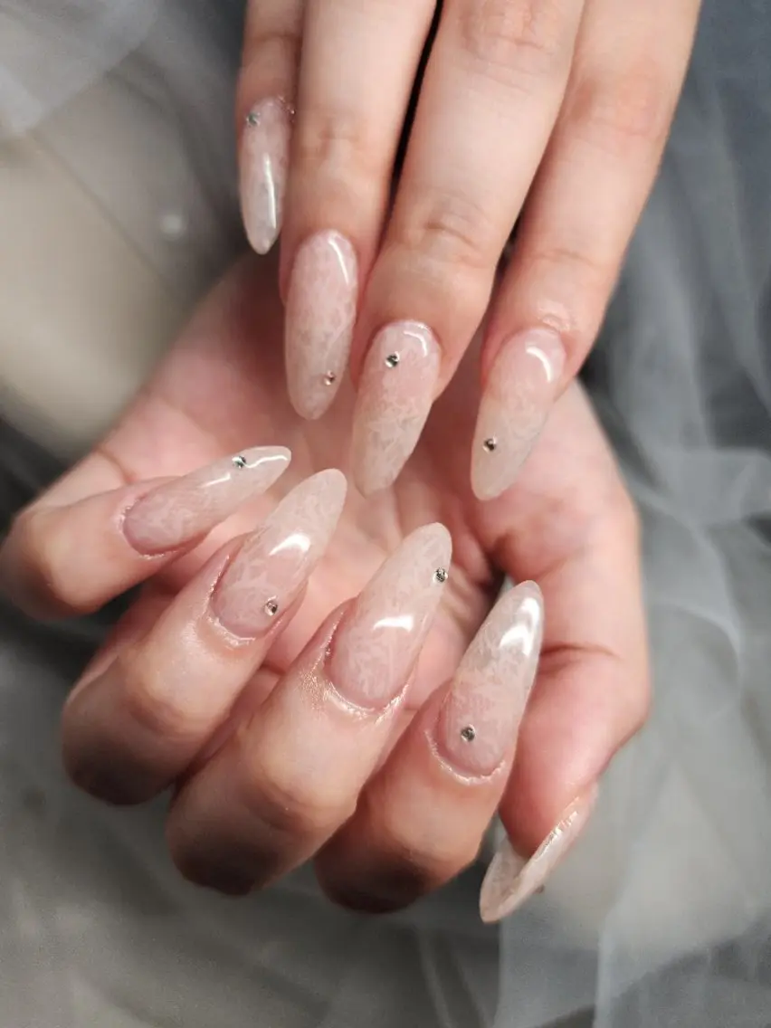 ネイル レース ハンドネイル eightyfour nail💚白石のネイルデザイン