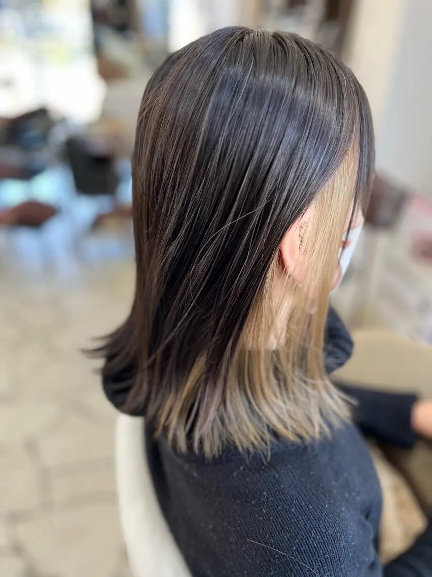 ミディアム 生駒市デザインカラー /浜中美奈のヘアスタイル