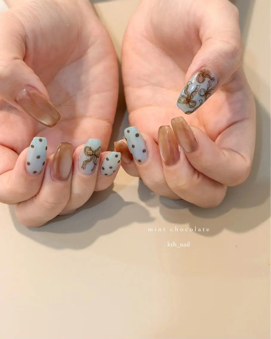 ネイル 持ち込み リボン ハンドネイル Kotoha (ことは)のネイルデザイン