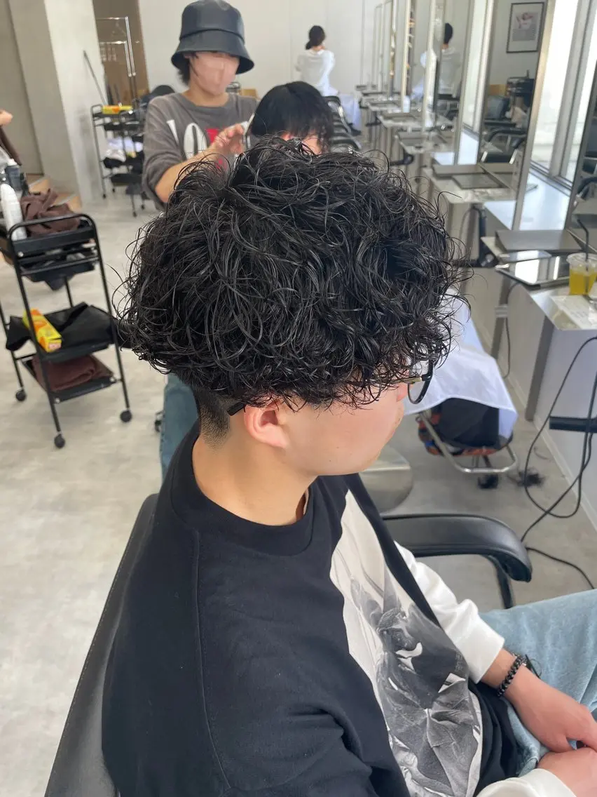 ショート パーマ メンズ カット パーマ メンズパーマ/新潟/ 万代/田崎亮🌟のヘアスタイル