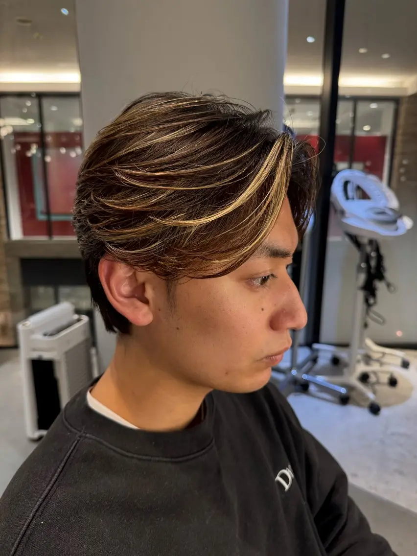 ショート カラー パーマ メンズ unopulir 景山　凌のヘアスタイル