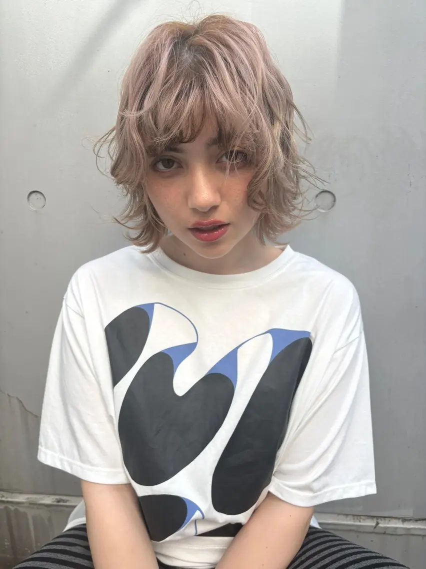 ショート カラー ヘアカラー チャコ|暖色 |ボブ•レイヤーのヘアスタイル