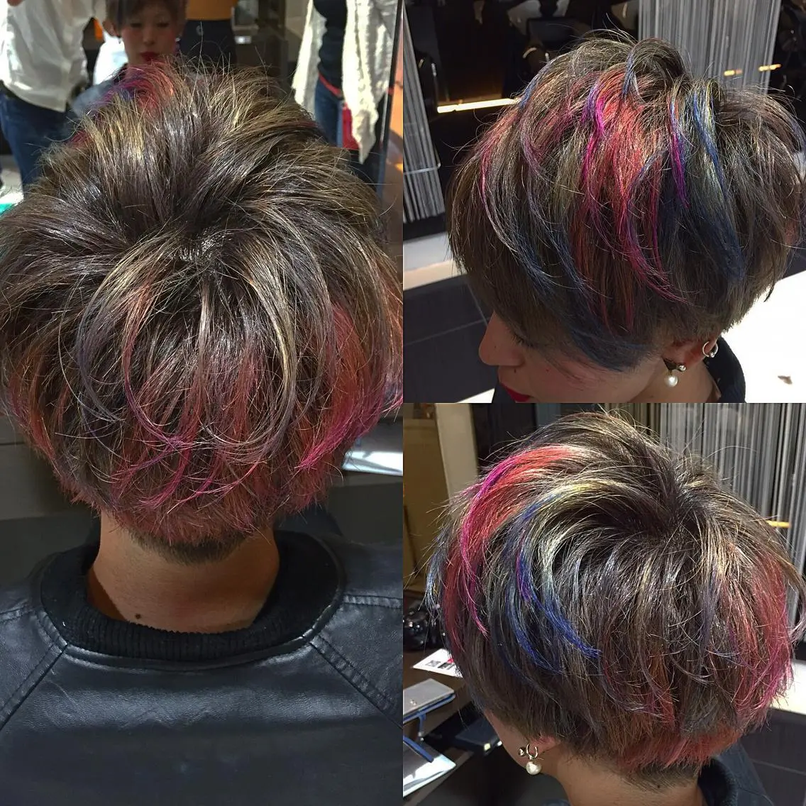 ショート カラー ブルーカラー グレージュ メンズ特化美容師 カラー専門ぺーターのヘアスタイル