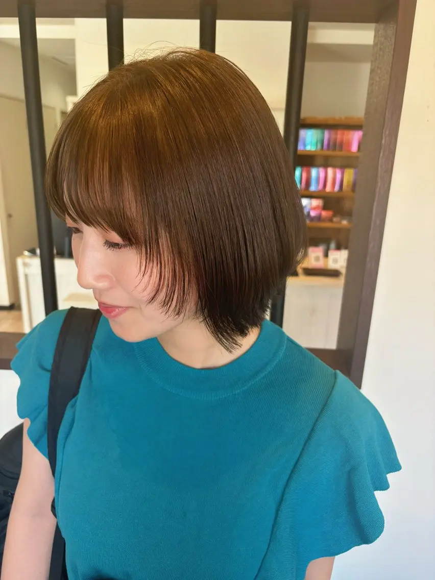 ミディアム ヘアカラー 勝田 沙耶のヘアスタイル
