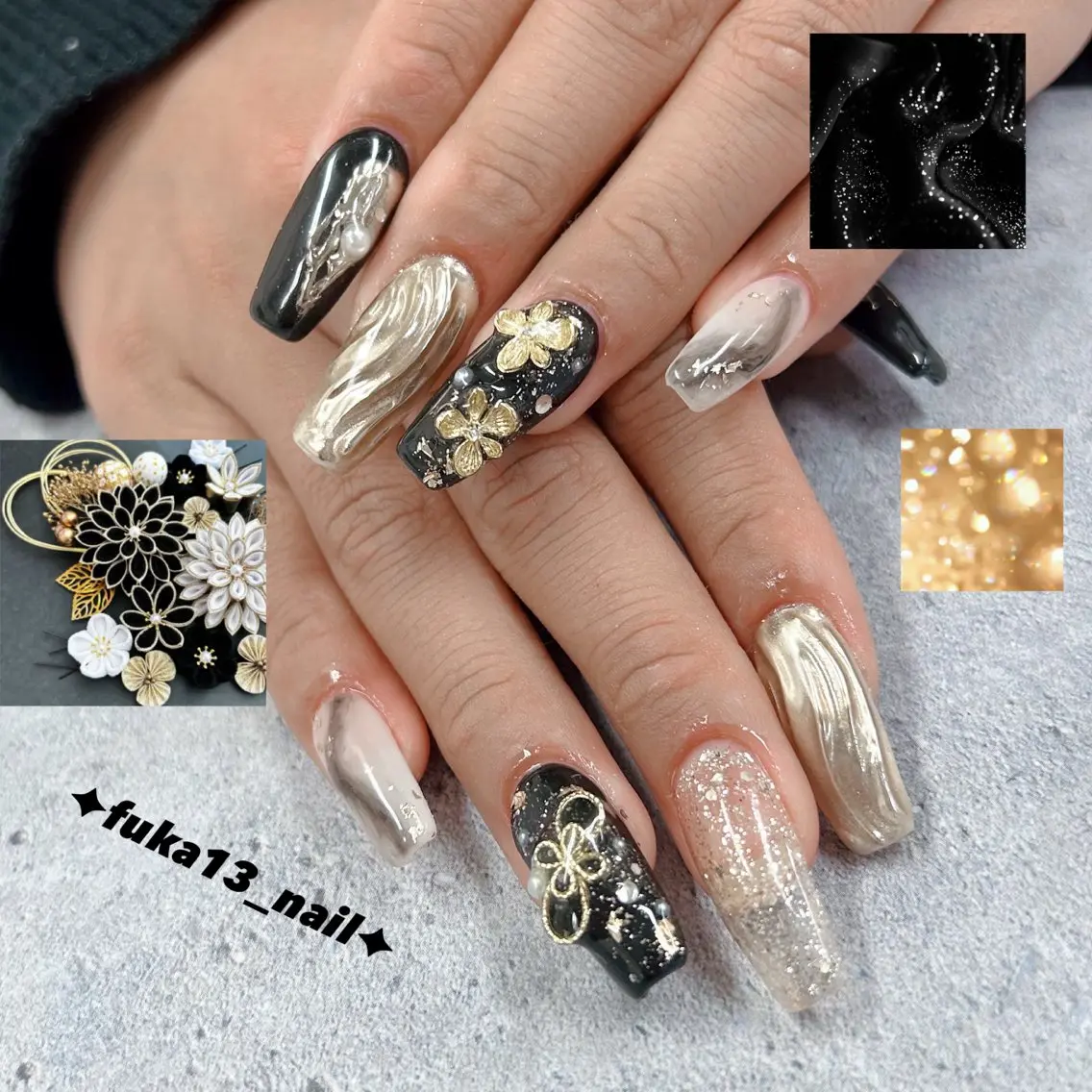 ネイル 成人式 ゴールド 持ち込み ハンドネイル Nail♡Fuka. /6月予約受付中のネイルデザイン