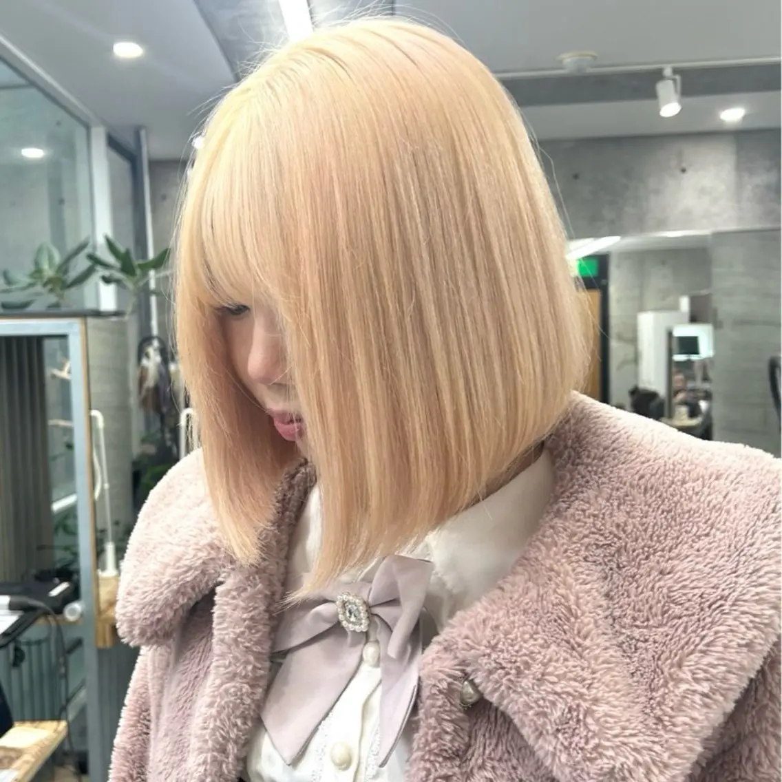 ミディアム カラー カット ヘアカラー トリートメント Acchon/心斎橋 💚ダブルカラーのヘアスタイル