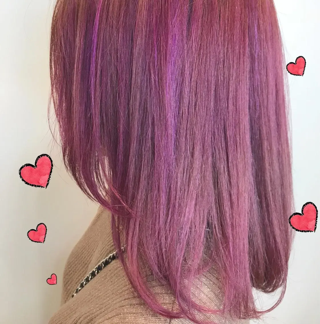 ミディアム カラー ピンクカラー 新宿駅近♡個室 ♡関口三都季🌜のヘアスタイル