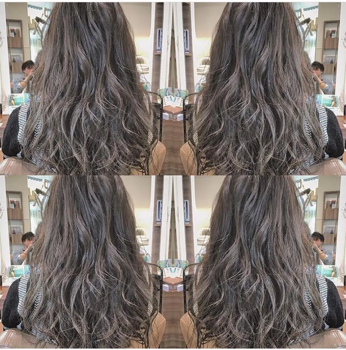 ロング カラー ヘアアレンジ 白髪ぼかしハイライト 茗荷谷駅徒歩2分のヘアスタイル