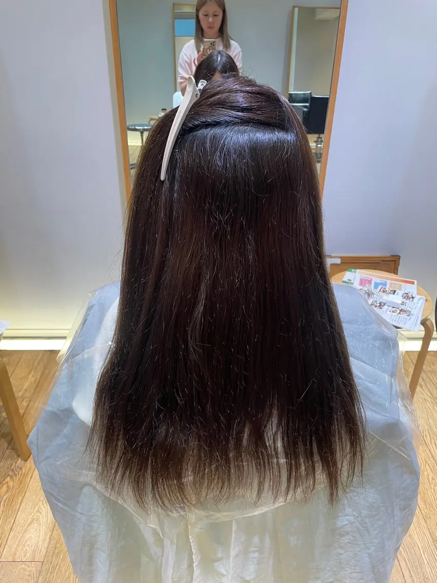 ロング パーマ カット 縮毛矯正 トリートメント 縮毛矯正/レイヤー 🌙児玉光瑠のヘアスタイル