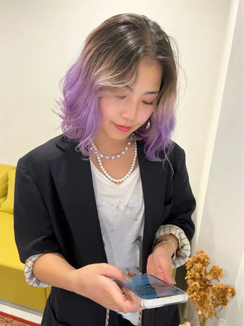 ミディアム カラー 重松 丈博のヘアスタイル