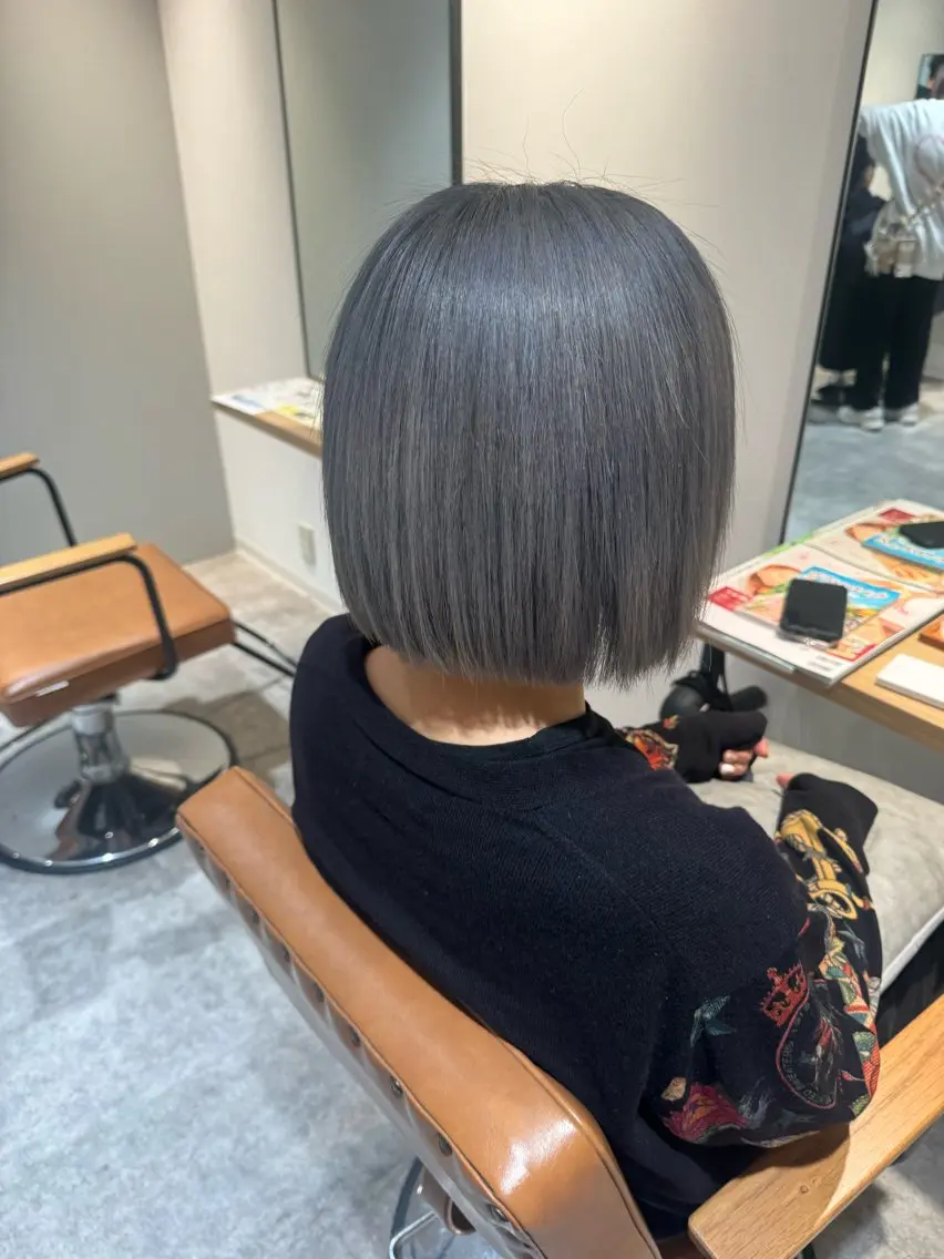 ショート カラー ブリーチ ボブ トリートメント カット ヘアカラー オスズ 🎀´-のヘアスタイル