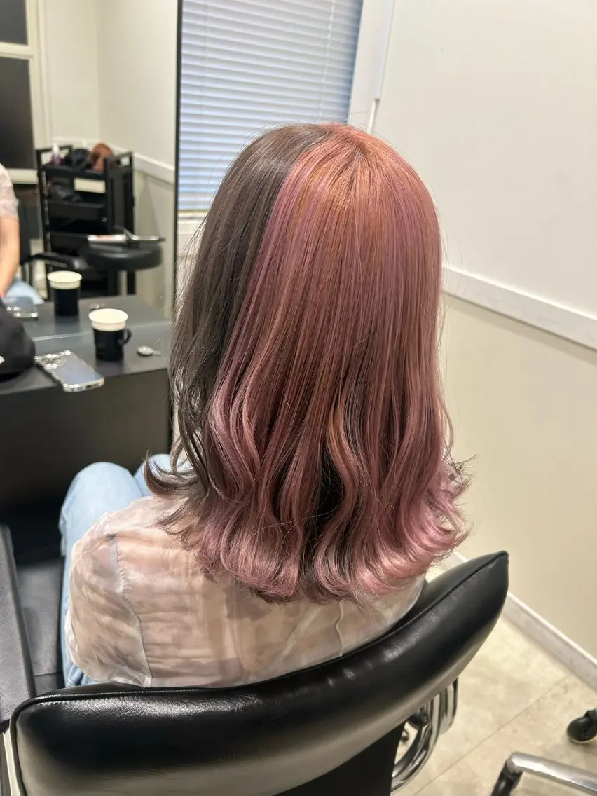 セミロング カラー ヘアカラー 🌼透け感カラー 🌼Rinaのヘアスタイル