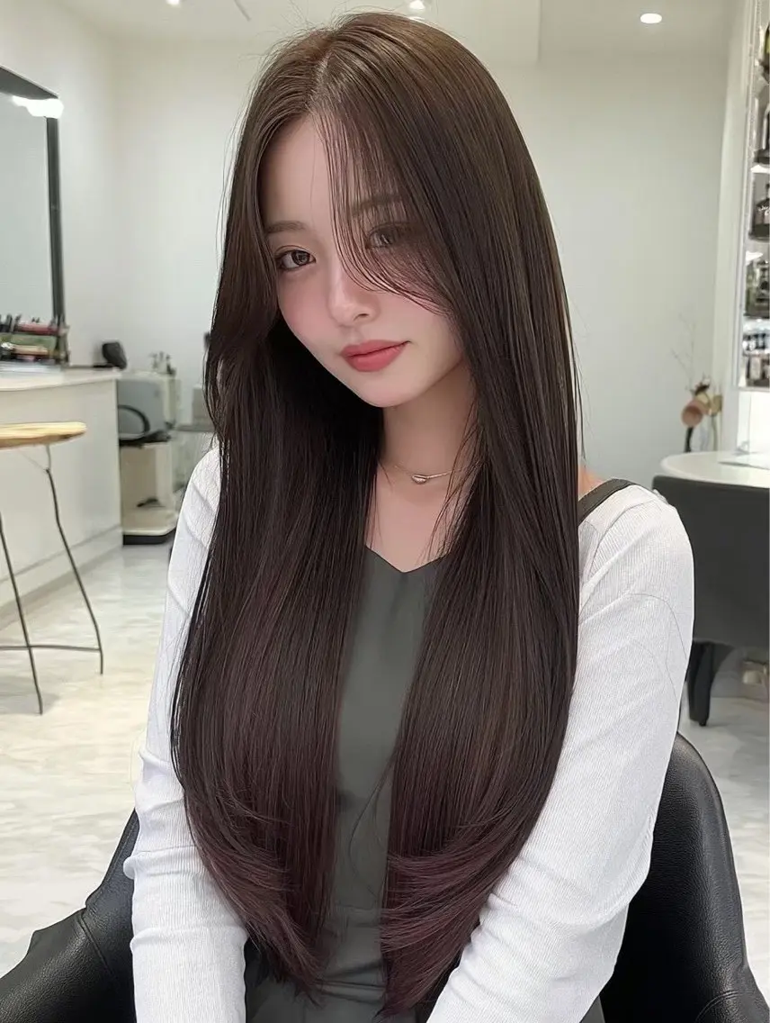 ロング カラー 烏丸/艶カラー/縮毛 矯正/カット🖤のヘアスタイル