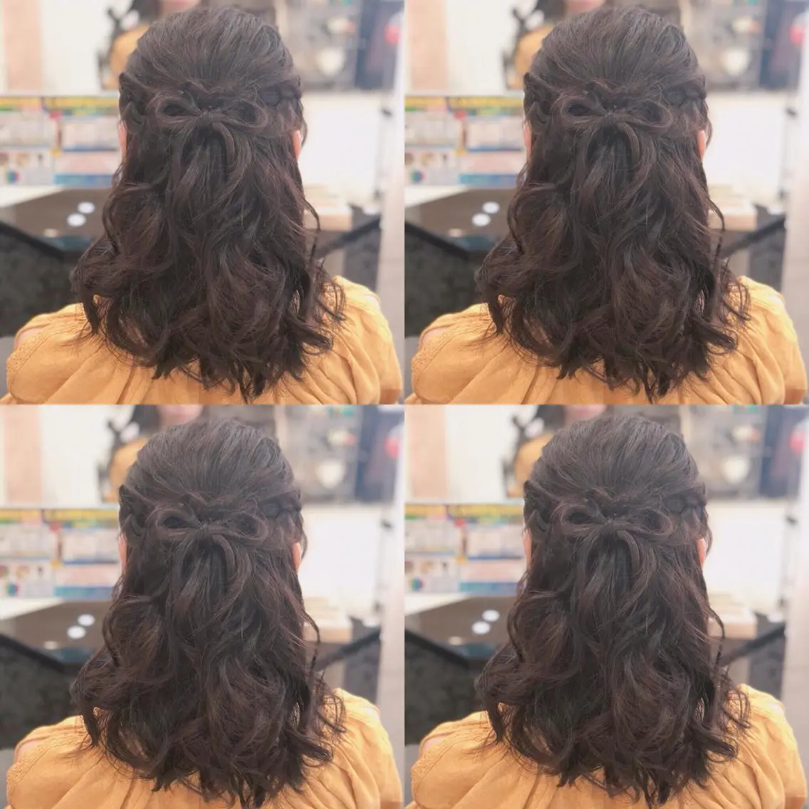 ミディアム ヘアアレンジ ハーフアップ ヘアセット 🌷MAYU 🌷のヘアスタイル