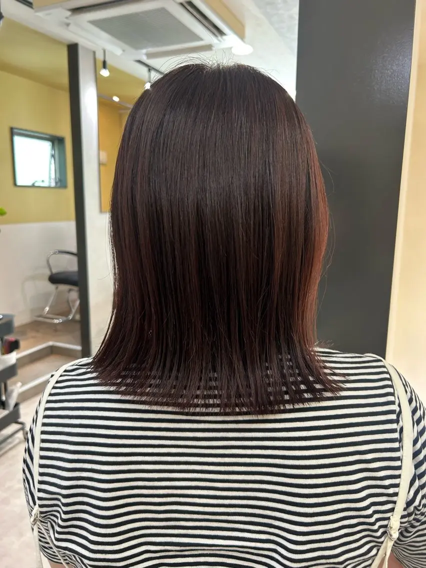 ショート カラー ブラウンカラー レッドカラー レッドブラウン hubhair レイヤー/透明感のヘアスタイル
