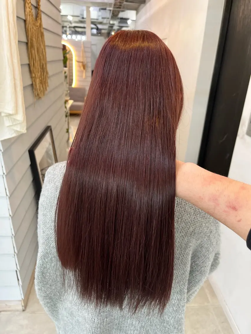 セミロング カラー ベージュカラー ピンクカラー ピンクベージュ ヘアカラー トリートメント ダブルカラー メンズパーマ大成のヘアスタイル