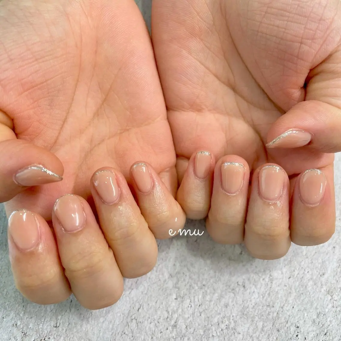 ネイル フレンチネイル ハンドネイル nail salon e'mu💐のネイルデザイン