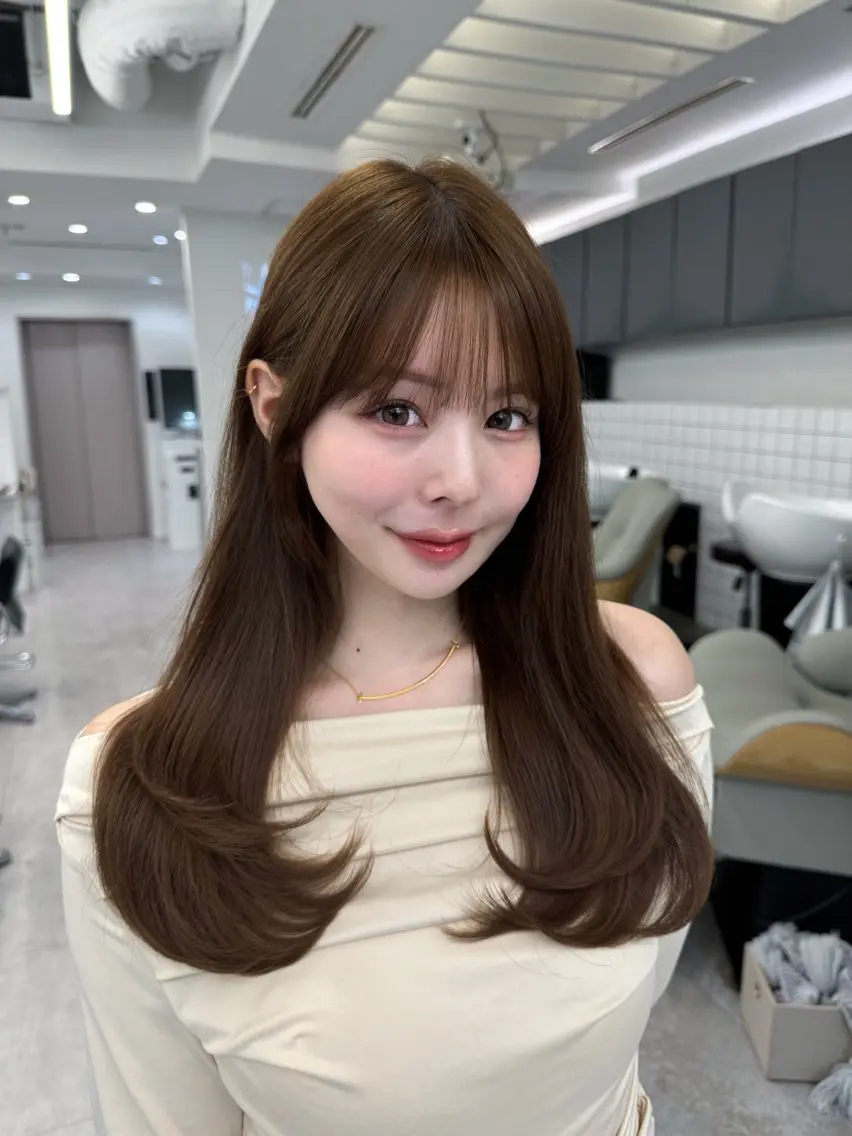 ロング 映える顔まわり/前髪 特化 💗 ユキマのヘアスタイル