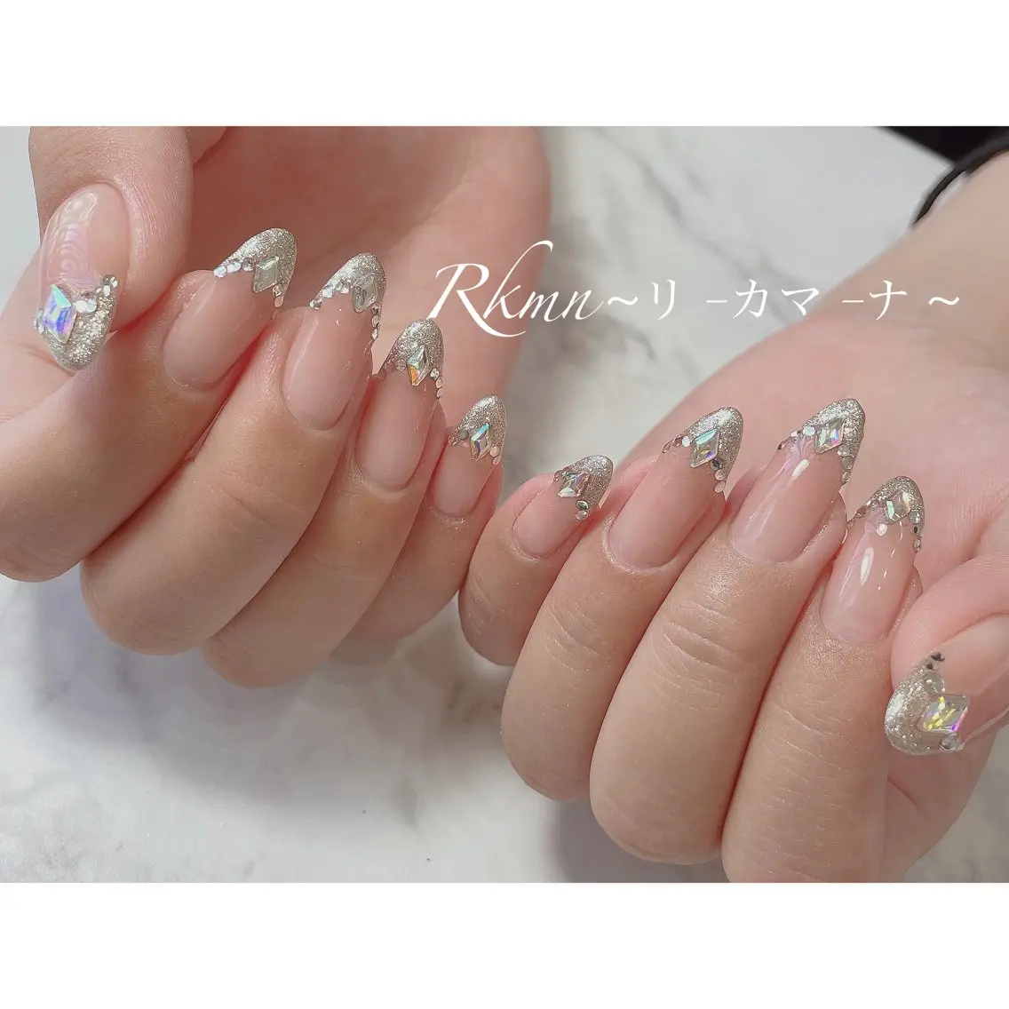 ネイル アートネイル フレンチネイル ラメ(グリッター) シンプルネイル 春ネイル ハンドネイル フットネイル ハンドケア Rkmn ~リ-カマ-ナ~のネイルデザイン