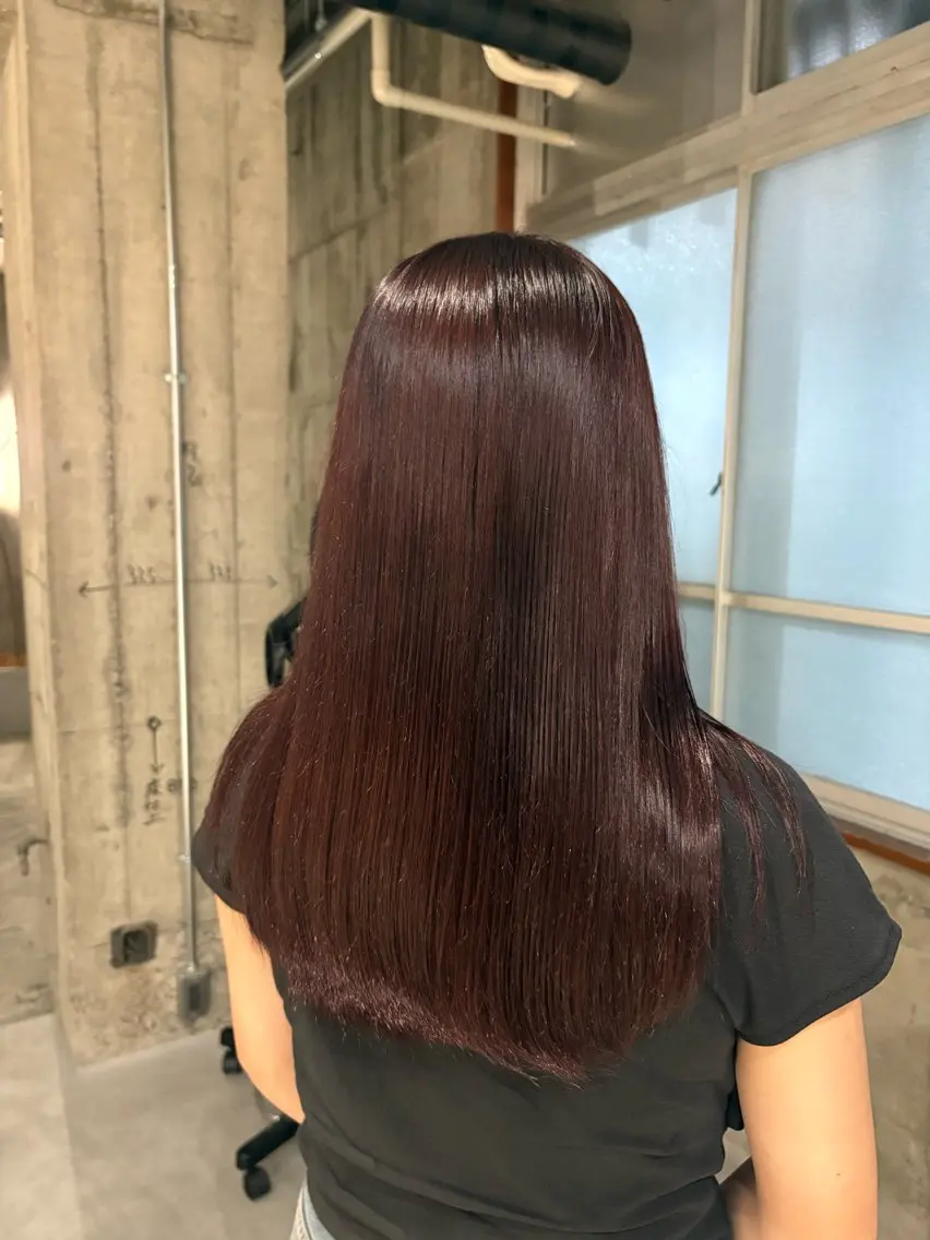 ミディアム カラー ブラウンカラー 透明感カラー レッドカラー レッドブラウン カット ヘアカラー 玉置七海✨ ／透明感／髪質改善のヘアスタイル