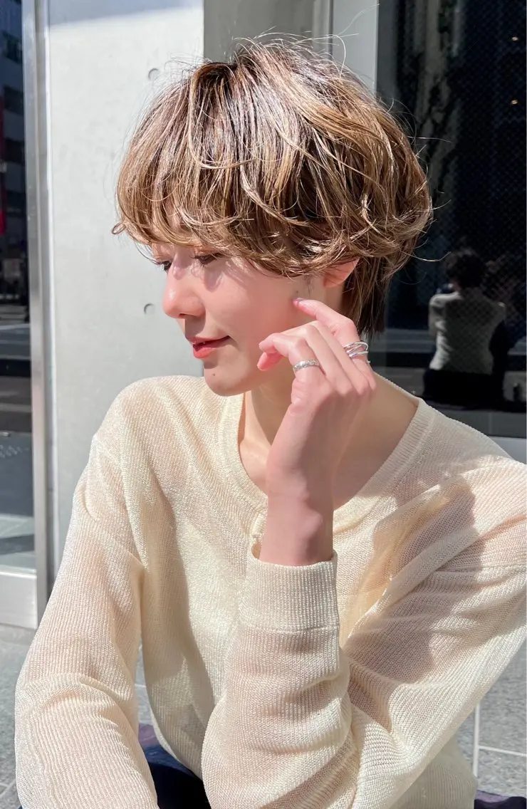 ショート ショートヘア 【似合わせ・レイヤー ・パーマ】海気のヘアスタイル