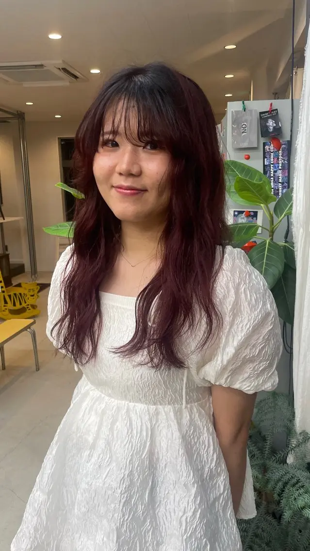 ロング 顔周りカット レイヤーカット 大庭 渚紗のヘアスタイル
