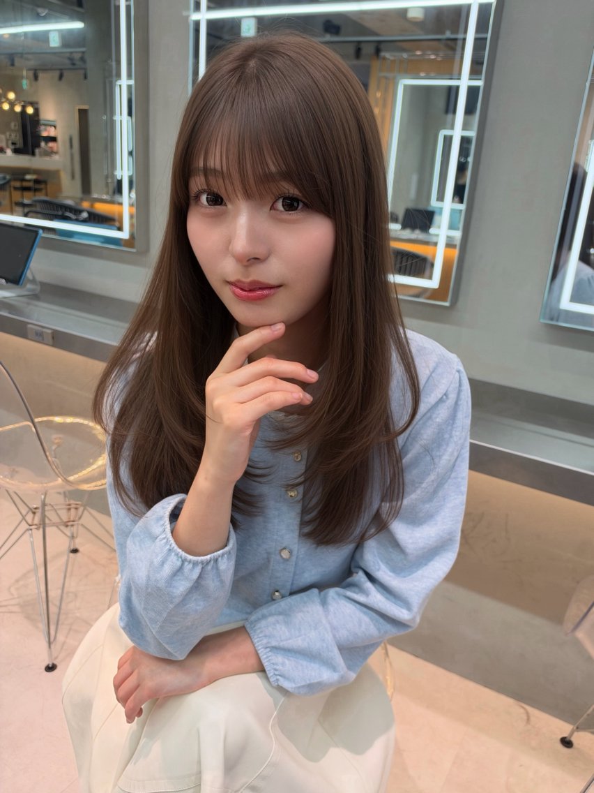 セミロング カラー パーマ ヘアアレンジ レイヤー/縮毛矯正/ ブリーチなし吉村清志のヘアスタイル
