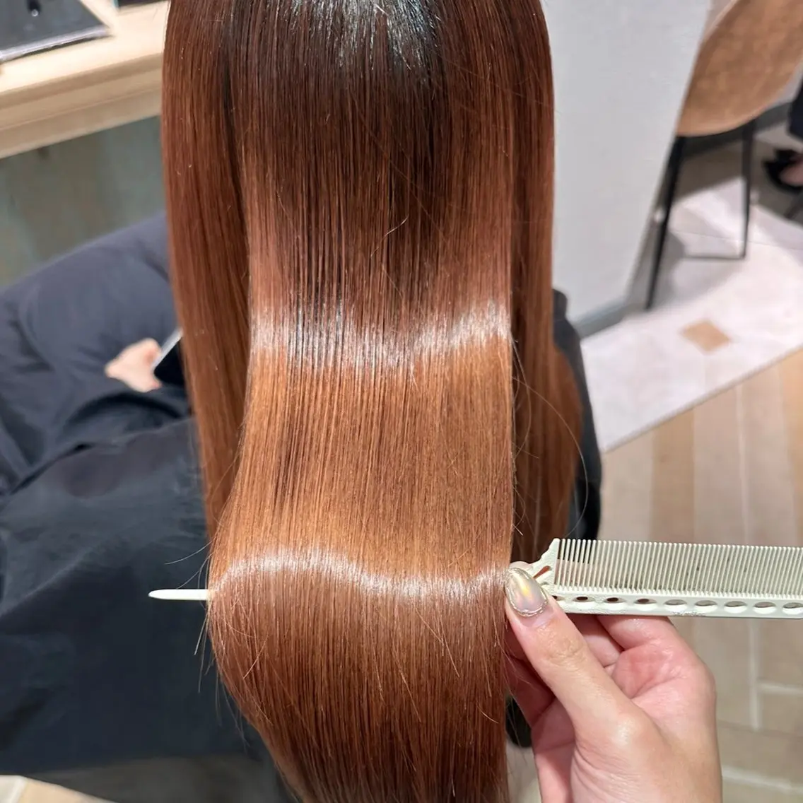 ロング パーマ カット 縮毛矯正 トリートメント 酒井 里穂のヘアスタイル