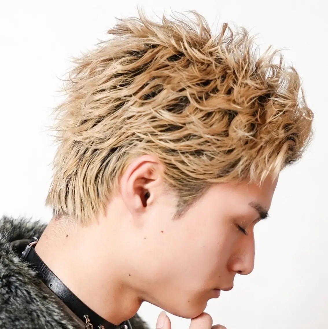 ショート カラー パーマ メンズ カット パーマ 🔥メンズ極🔥韓国 シャドウ/波巻き柿崎のヘアスタイル