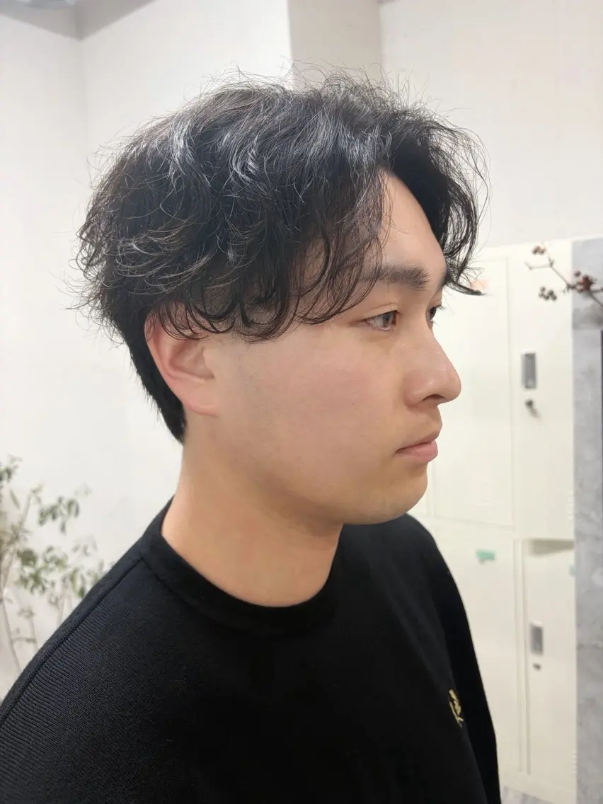 メンズカット+波巻きパーマの写真
