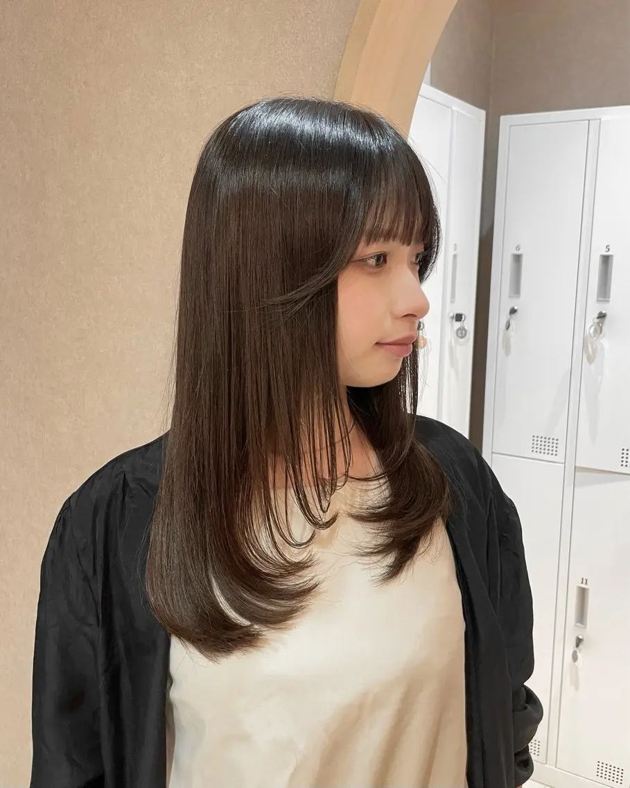 ロング 顔周りカット レイヤーカット 似合わせ/ベージュ /レイヤー/りほ🤍のヘアスタイル