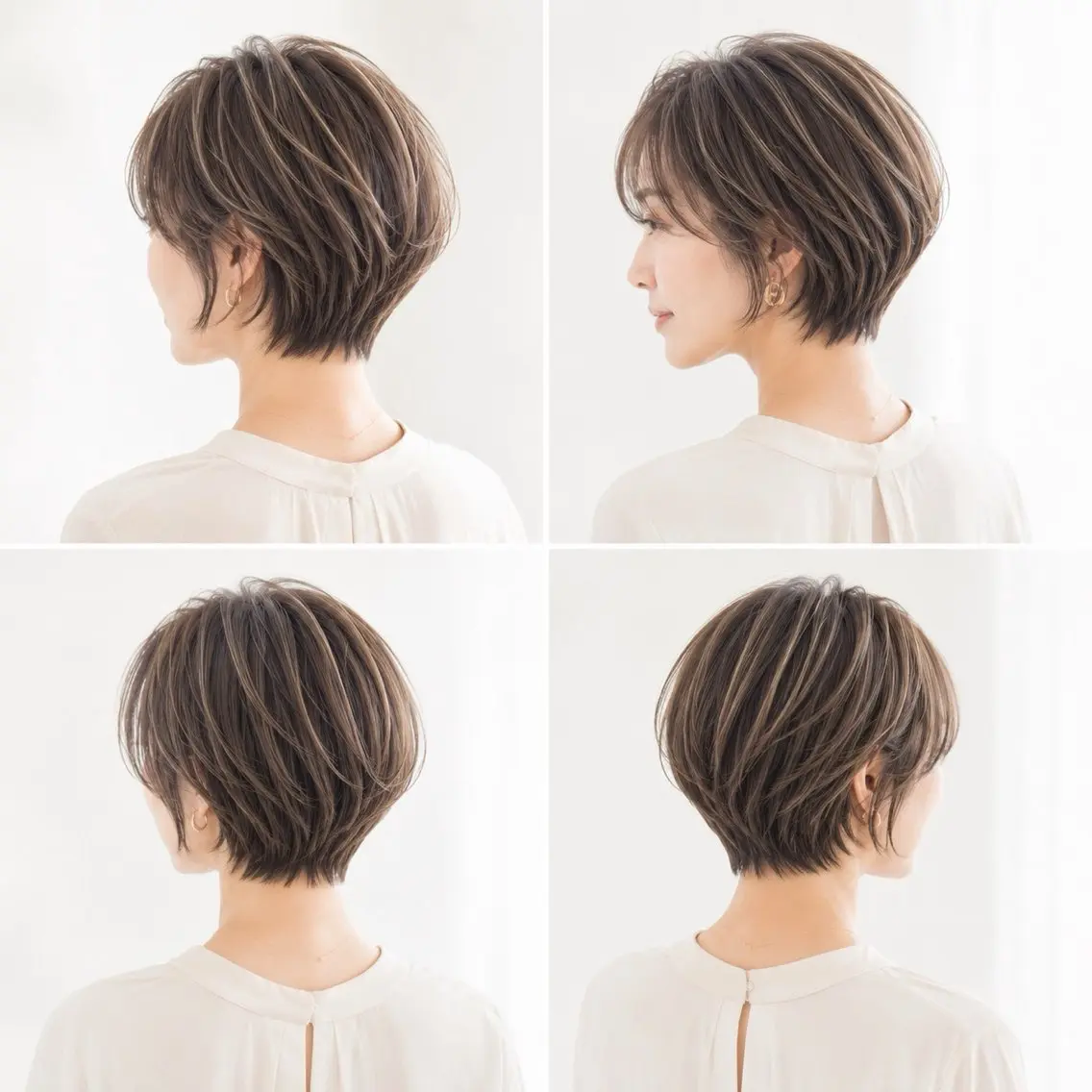 ショート カラー カット ヘアカラー 白髪ぼかし×ショート 天王町×玉山直哉のヘアスタイル
