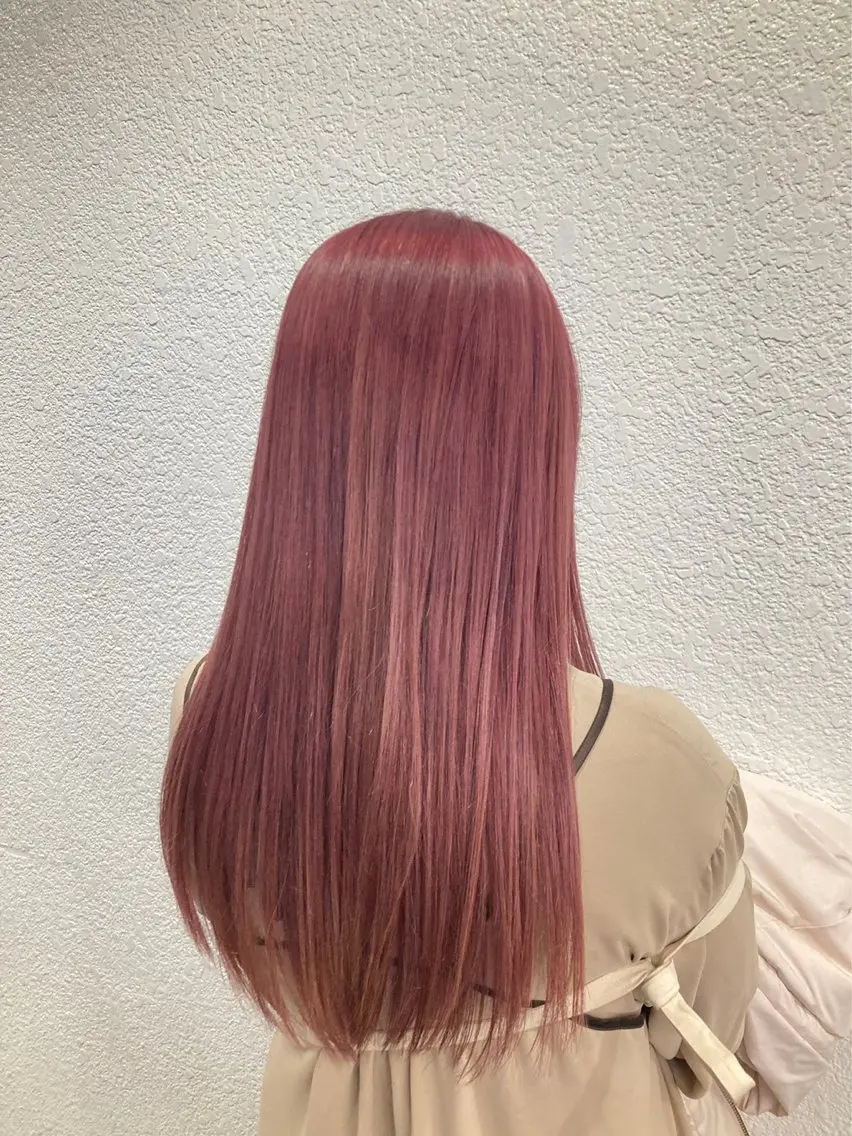 ロング カラー ベージュカラー ピンクカラー ピンクベージュ 🎼鈴木 美晴🪽のヘアスタイル