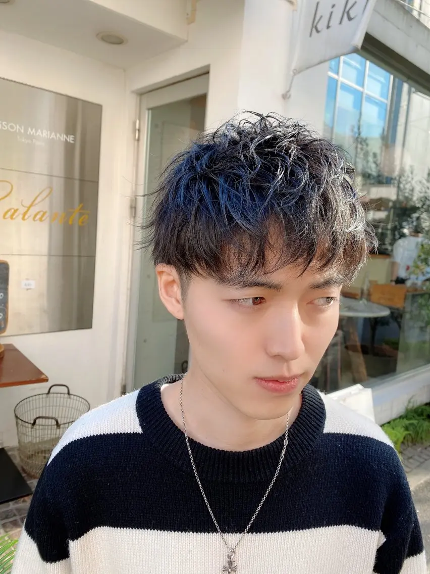 ショート パーマ メンズ マッシュ メンズパーマ ショートヘア カット ヘアカラー トリートメント メンズ特化🔥 倉兼翔のヘアスタイル