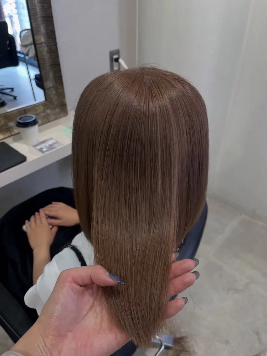 ミディアム 縮毛矯正 beleef. yunaのヘアスタイル