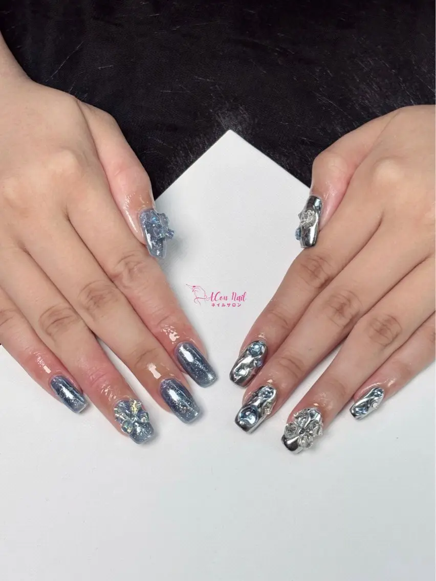 ネイル 桜ネイル 長さ出し フラワーネイル フレンチネイル ジェルネイル ハンドネイル ACon NailSalonのネイルデザイン